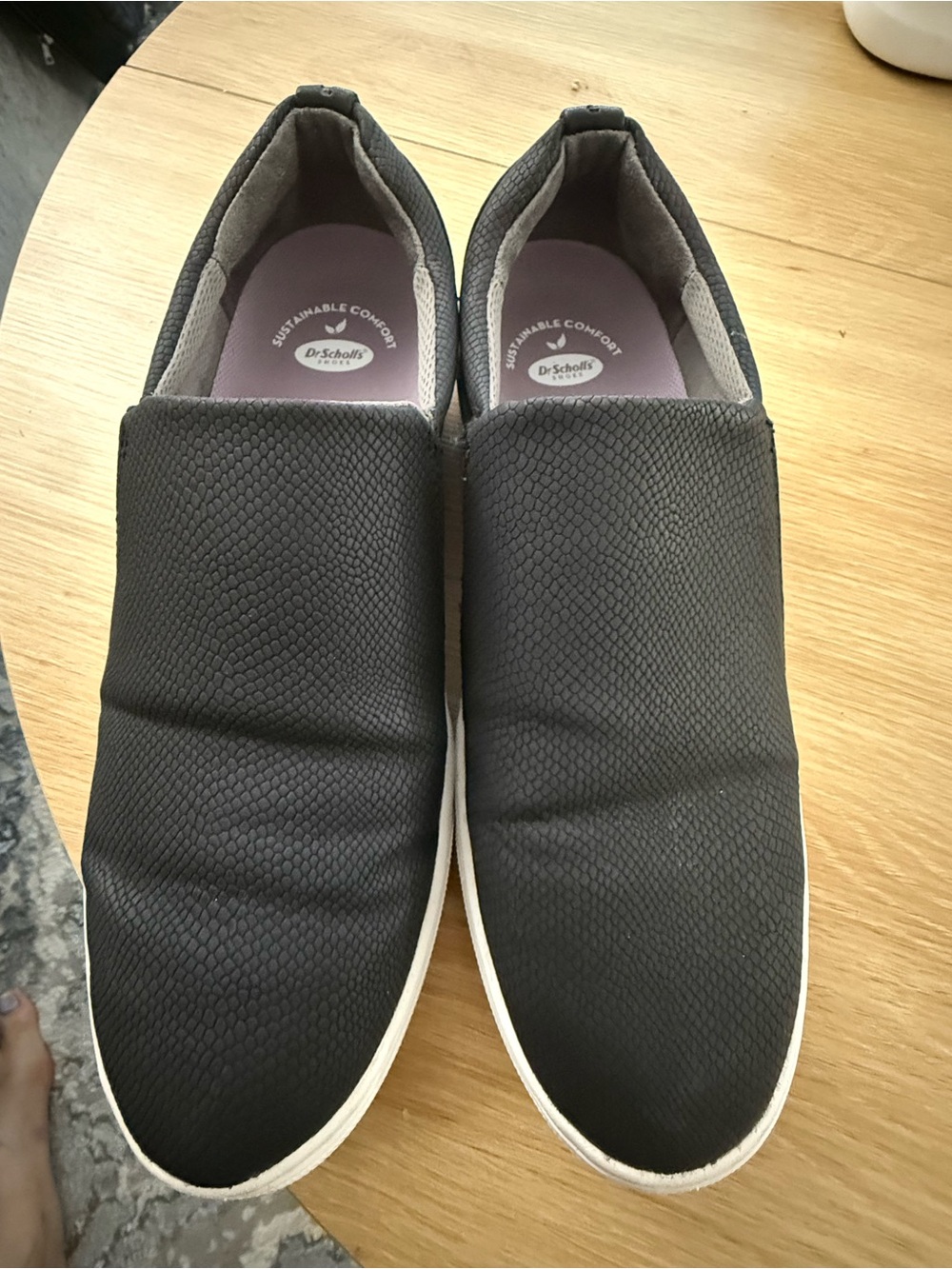 Dr. Scholl's Slip-On Loafers in Black with White Sole